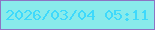 文字の大きさ：5、枠の色：8d74c3、背景の色：89ebeb、文字の色：3fd9fb 無料ブログパーツのブログ時計