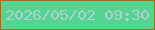 文字の大きさ：3、枠の色：8d761e、背景の色：56d390、文字の色：aed2d4 無料ブログパーツのブログ時計
