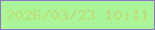 文字の大きさ：4、枠の色：8d76c2、背景の色：aaf59a、文字の色：bede75 無料ブログパーツのブログ時計