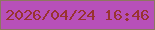 文字の大きさ：1、枠の色：8d7760、背景の色：b750b9、文字の色：983331 無料ブログパーツのブログ時計