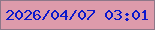 文字の大きさ：3、枠の色：8d7788、背景の色：dd9bab、文字の色：0e17cc 無料ブログパーツのブログ時計