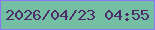 文字の大きさ：3、枠の色：8d78f4、背景の色：74bea3、文字の色：4c2d69 無料ブログパーツのブログ時計