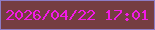 文字の大きさ：3、枠の色：8d7cc5、背景の色：753d41、文字の色：f21ae6 無料ブログパーツのブログ時計