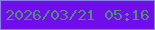 文字の大きさ：2、枠の色：8d7dec、背景の色：700dea、文字の色：4f8e78 無料ブログパーツのブログ時計