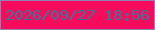 文字の大きさ：5、枠の色：8d83b2、背景の色：f80b5c、文字の色：3c7292 無料ブログパーツのブログ時計