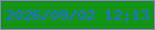 文字の大きさ：2、枠の色：8d83d5、背景の色：149415、文字の色：2668f8 無料ブログパーツのブログ時計