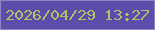 文字の大きさ：3、枠の色：8d85ca、背景の色：5c4daa、文字の色：b2c067 無料ブログパーツのブログ時計