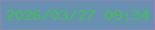文字の大きさ：3、枠の色：8d86b0、背景の色：6890b0、文字の色：42bf56 無料ブログパーツのブログ時計