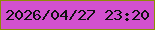 文字の大きさ：1、枠の色：8d8d05、背景の色：d250ce、文字の色：0f1110 無料ブログパーツのブログ時計