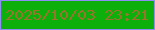 文字の大きさ：3、枠の色：8d8df3、背景の色：0daf0b、文字の色：9a732e 無料ブログパーツのブログ時計