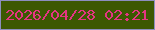 文字の大きさ：2、枠の色：8d8ec0、背景の色：3d5802、文字の色：e53583 無料ブログパーツのブログ時計
