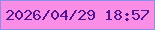 文字の大きさ：2、枠の色：8d8ee6、背景の色：fa8ee6、文字の色：541590 無料ブログパーツのブログ時計