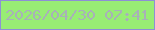 文字の大きさ：3、枠の色：8d90d5、背景の色：98ed74、文字の色：a8b1b8 無料ブログパーツのブログ時計