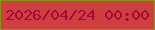 文字の大きさ：3、枠の色：8d911b、背景の色：ce4040、文字の色：a70638 無料ブログパーツのブログ時計
