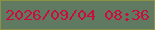 文字の大きさ：5、枠の色：8d9144、背景の色：607a61、文字の色：cb0d3e 無料ブログパーツのブログ時計