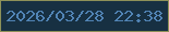 文字の大きさ：3、枠の色：8d9159、背景の色：173042、文字の色：5184b5 無料ブログパーツのブログ時計