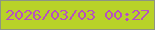 文字の大きさ：4、枠の色：8d9581、背景の色：b8d228、文字の色：b750c0 無料ブログパーツのブログ時計