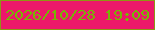 文字の大きさ：3、枠の色：8d9614、背景の色：ec186a、文字の色：75b704 無料ブログパーツのブログ時計