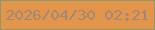文字の大きさ：5、枠の色：8d9864、背景の色：e3964b、文字の色：9f8876 無料ブログパーツのブログ時計
