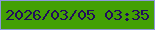 文字の大きさ：5、枠の色：8d98dc、背景の色：43a004、文字の色：210c5c 無料ブログパーツのブログ時計