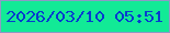 文字の大きさ：2、枠の色：8d99c5、背景の色：12ea96、文字の色：073bcf 無料ブログパーツのブログ時計