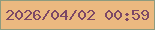 文字の大きさ：3、枠の色：8d9b7e、背景の色：ebb980、文字の色：7d4865 無料ブログパーツのブログ時計