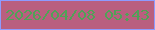 文字の大きさ：2、枠の色：8d9bff、背景の色：b95f7f、文字の色：51a257 無料ブログパーツのブログ時計
