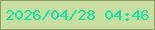文字の大きさ：3、枠の色：8d9d66、背景の色：c9dfa1、文字の色：07eaa1 無料ブログパーツのブログ時計