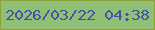文字の大きさ：5、枠の色：8da138、背景の色：92bf76、文字の色：3f55aa 無料ブログパーツのブログ時計