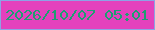文字の大きさ：4、枠の色：8da2e5、背景の色：e441bd、文字の色：1e9f72 無料ブログパーツのブログ時計