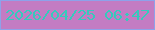 文字の大きさ：1、枠の色：8da2ea、背景の色：c37cc3、文字の色：36cabc 無料ブログパーツのブログ時計