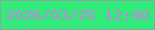 文字の大きさ：3、枠の色：8da59a、背景の色：31ec7b、文字の色：c980e0 無料ブログパーツのブログ時計