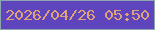 文字の大きさ：1、枠の色：8da5ae、背景の色：5e45be、文字の色：dfa279 無料ブログパーツのブログ時計