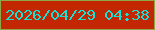 文字の大きさ：4、枠の色：8da64a、背景の色：c32702、文字の色：17dfd3 無料ブログパーツのブログ時計