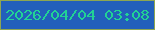 文字の大きさ：1、枠の色：8da652、背景の色：225fbb、文字の色：22d295 無料ブログパーツのブログ時計