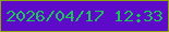 文字の大きさ：2、枠の色：8da706、背景の色：5e0ac9、文字の色：1dc45c 無料ブログパーツのブログ時計