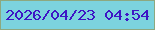文字の大きさ：3、枠の色：8da87f、背景の色：7cd3de、文字の色：3e15c5 無料ブログパーツのブログ時計