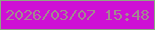 文字の大きさ：1、枠の色：8da883、背景の色：ce10d5、文字の色：a38a8f 無料ブログパーツのブログ時計