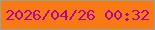 文字の大きさ：2、枠の色：8da896、背景の色：fa7911、文字の色：af079d 無料ブログパーツのブログ時計