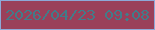 文字の大きさ：4、枠の色：8da9d8、背景の色：9a405a、文字の色：427c89 無料ブログパーツのブログ時計
