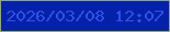 文字の大きさ：1、枠の色：8daa6d、背景の色：0621a9、文字の色：3050e7 無料ブログパーツのブログ時計
