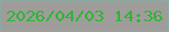 文字の大きさ：4、枠の色：8daaa2、背景の色：9e9d9a、文字の色：2db533 無料ブログパーツのブログ時計