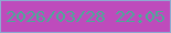文字の大きさ：5、枠の色：8daad1、背景の色：be4bbc、文字の色：4ca997 無料ブログパーツのブログ時計