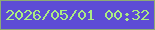 文字の大きさ：5、枠の色：8dab74、背景の色：5d4cd5、文字の色：abec83 無料ブログパーツのブログ時計