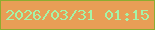 文字の大きさ：5、枠の色：8dac30、背景の色：e89e56、文字の色：a4f4a9 無料ブログパーツのブログ時計