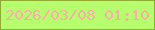 文字の大きさ：3、枠の色：8dac31、背景の色：b7fe6f、文字の色：f9afa3 無料ブログパーツのブログ時計