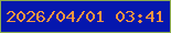 文字の大きさ：2、枠の色：8dac4f、背景の色：0517ae、文字の色：f4963f 無料ブログパーツのブログ時計