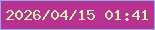 文字の大きさ：2、枠の色：8dade6、背景の色：b93292、文字の色：d7f5ac 無料ブログパーツのブログ時計