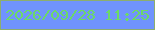 文字の大きさ：2、枠の色：8dae6d、背景の色：7093fd、文字の色：6cd967 無料ブログパーツのブログ時計