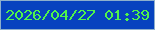 文字の大きさ：3、枠の色：8dafcc、背景の色：0742bf、文字の色：50f34b 無料ブログパーツのブログ時計